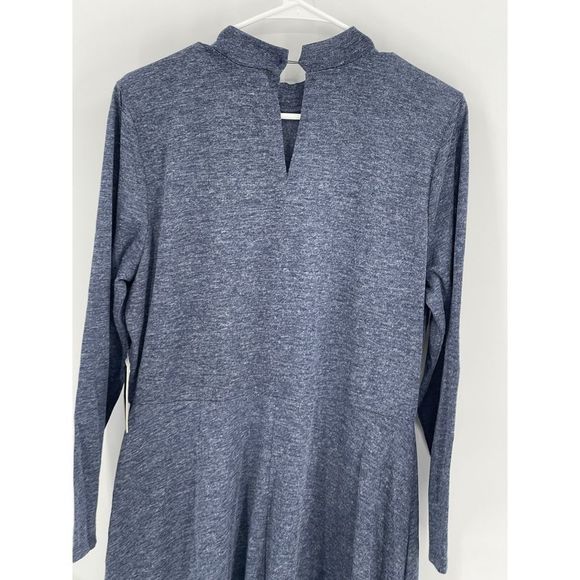 Eloquii Dress Long Sleeve Women 14 Knit Blue Asymmetrical Mock Neck New‎ - Picture 12 of 12